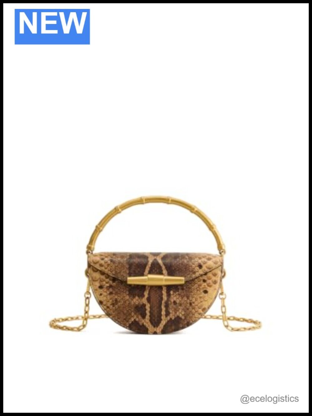Vegan Leather Top Handle Half-Moon Bag with Detachable Crossbody Strap